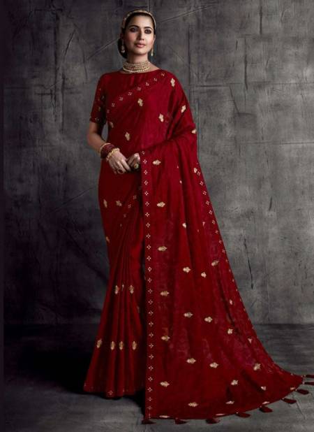 Red Colour Heavy Wedding Wear Fancy New Designer Saree Collection 8305